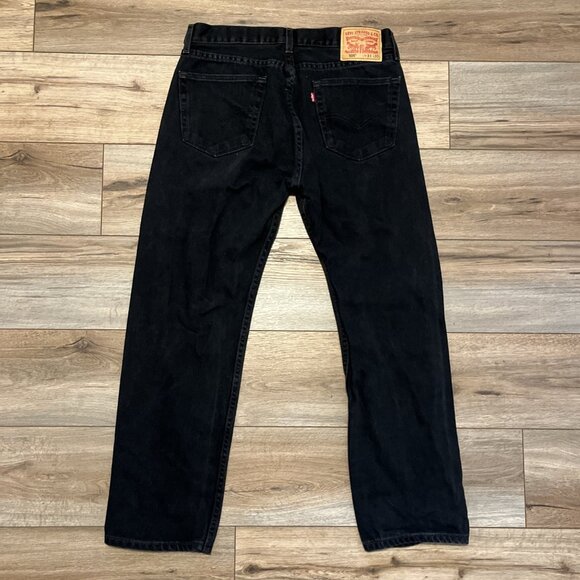 Men's Levis 505 Regular Fit Denim Jeans SZ 33x30 Black Modern Cotton Red Tab - Picture 7 of 13